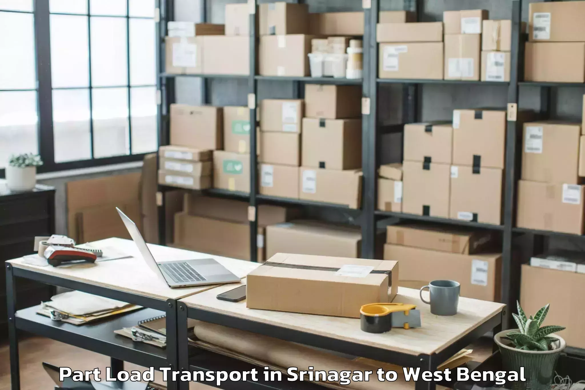 Book Srinagar to Domjur Part Load Transport Online